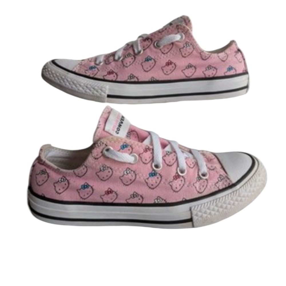 Converse Kids Pink Patterned Sneakers Hello Kitty Girls Size 2